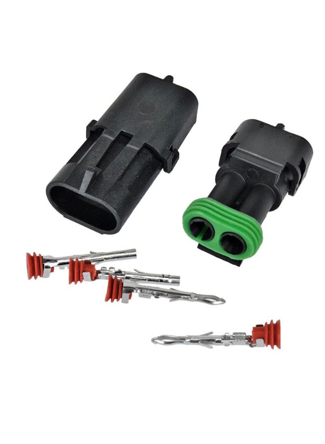 2 Pin Electrical Wire Connectors Male and Female Plug Socket Quick Disconnect Waterproof Plug and Play Wire Terminals for Automotive Cars Trucks Motorcycles Marine Boats 10 PCS - Image 4